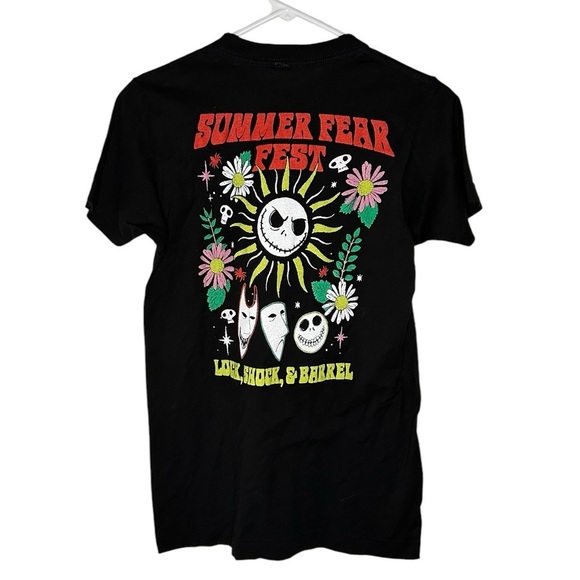 The Nightmare Before Christmas Black Summer Fear Fest Shirt Adult Size XS Masks - Picture 3 of 6